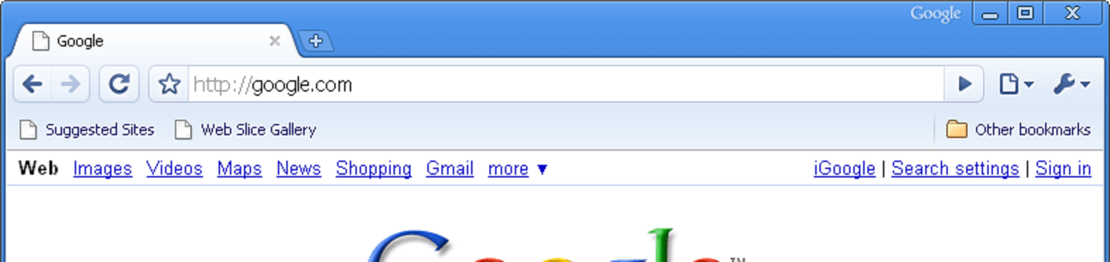 Screenshot of Chrome 1