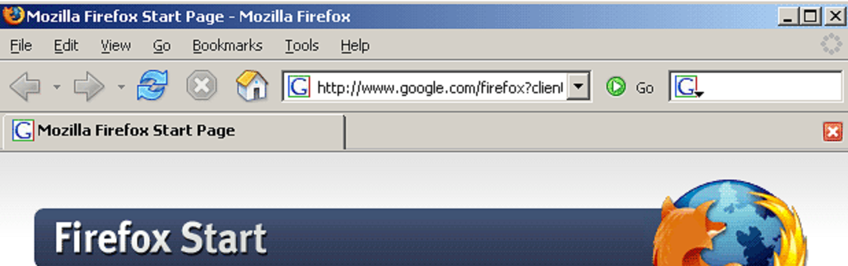 Screenshot of Firefox 1